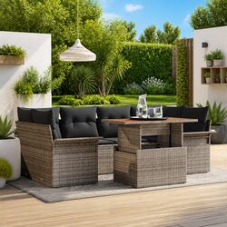 Comfortable 7-Piece Grey Sofa Set for Outdoor Spaces