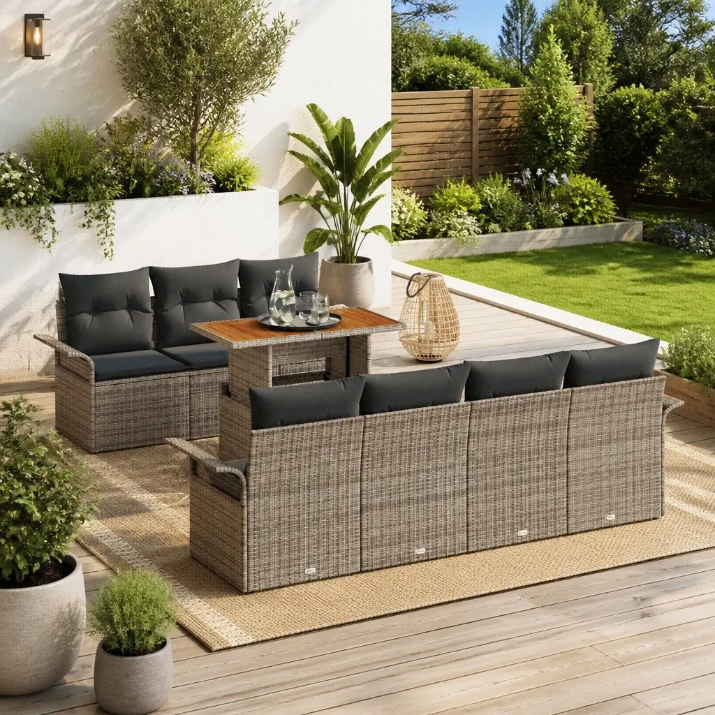 8-Piece Outdoor Garden Sofa Set with Storage