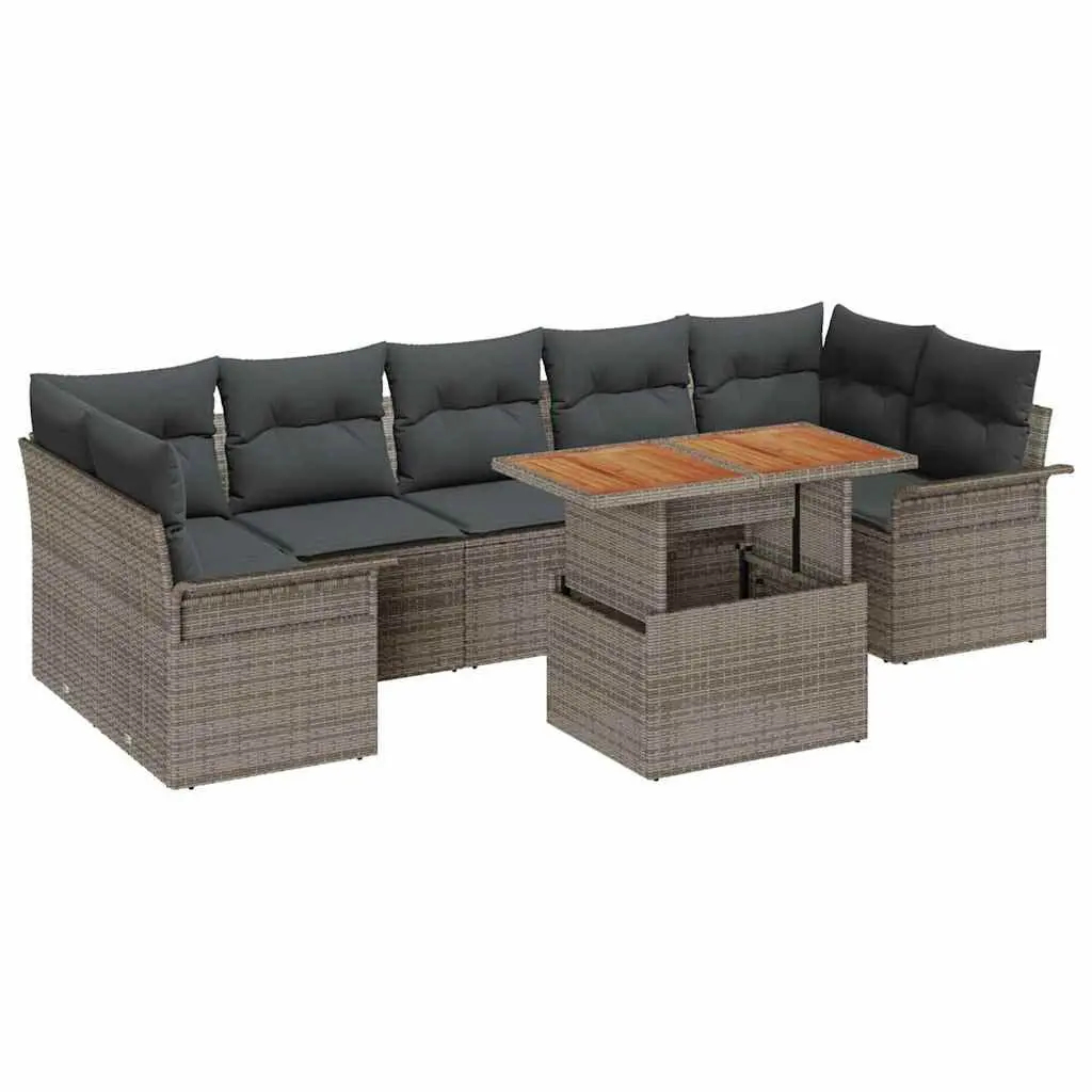 Garden Sofa Set 8 Seater Outdoor Lounge Furniture Modular Patio Rattan Grey