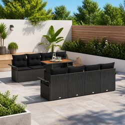 Warm and Practical 9-Piece Modular Outdoor Sofa Set