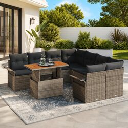 Quality Modular 9 Piece Rattan Sofa Set for Outdoors