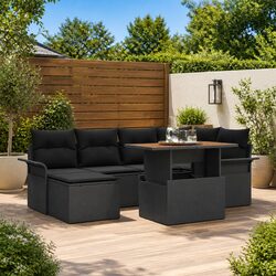 Reliable 7-Person Garden Sofa Set with Storage Options