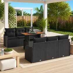 7-Piece Black Sofa Set: Comfort Meets Practicality