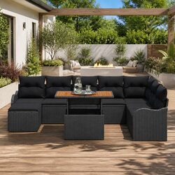 Durable 9-Piece Modular Sofa Set for Outdoor Comfort