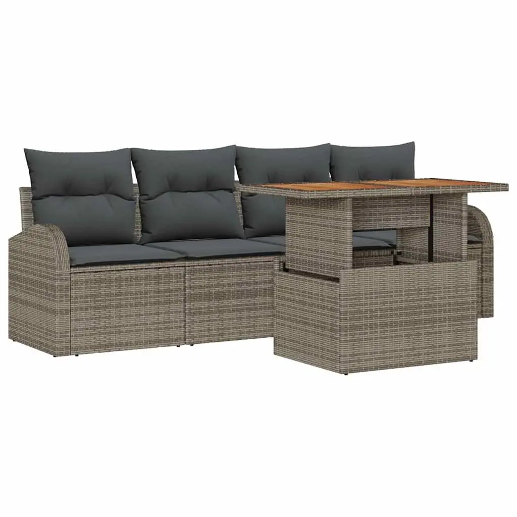 Garden Sofa Set Modular Outdoor Seating 5 Piece Grey