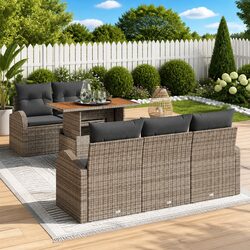 Warm and Reliable 6-Piece Garden Sofa Set with Storage