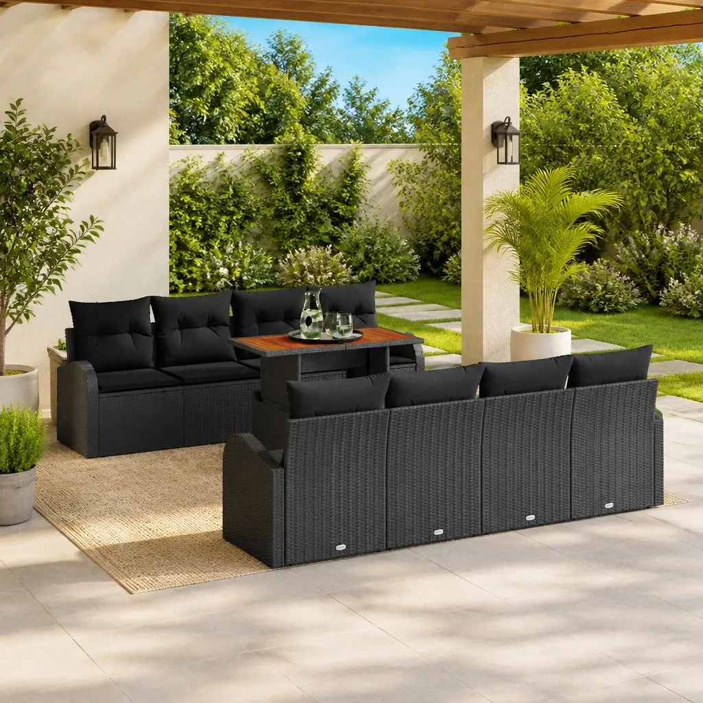 9-Piece Garden Sofa Set with Integrated Storage