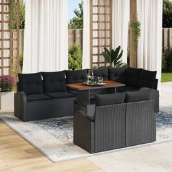 Comfortable 9-Piece Garden Sofa Set with Storage