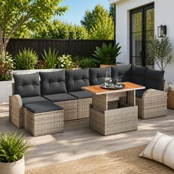 Comfortable 8 Piece Garden Sofa Set with Storage