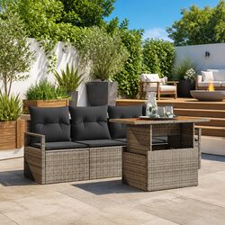 Warm and Welcoming 5-Piece Grey Sofa Set for Outdoors