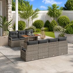 Reliable 8-Piece Grey Sofa Set for Outdoor Enjoyment