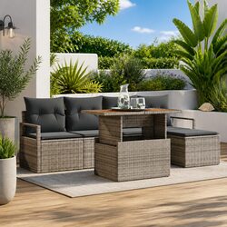 Warm and Reliable 6-Piece Outdoor Sofa Set with Storage