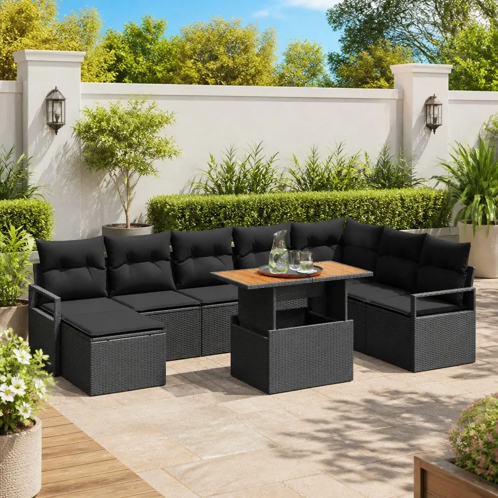 9-Piece Outdoor Sofa Set with Storage