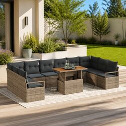 Value and Practicality in a Grey 11-Piece Garden Sofa Set
