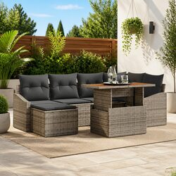 Affordable 7-Piece Garden Sofa Set Grey Modular Furniture Collection