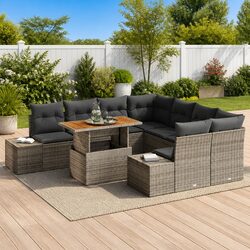 Comfort and Style with a 9-Piece Grey Sofa Set