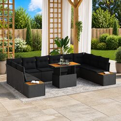 Comfortable 11 Piece Outdoor Sofa Set with Storage Solutions