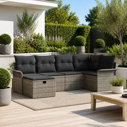 Reliable 6-Piece Grey Garden Sofa Set for Comfort and Value
