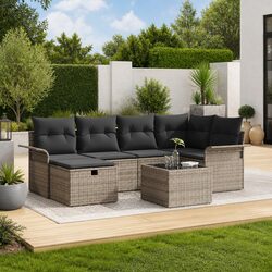 Comfortable 7-Piece Grey Sofa Set for Outdoor Living