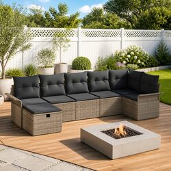 Comfortable 7-Piece Outdoor Sofa Set with Storage