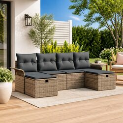 Value and Comfort in a Grey Garden Sofa Set - 6 Pieces