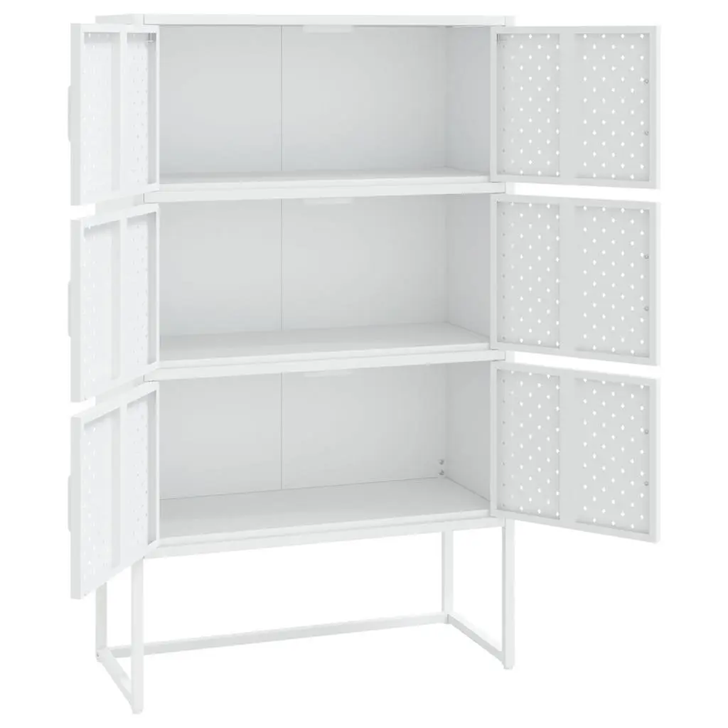 Storage Highboard Cabinet Home Organization 80W x 35D x 135H cm White