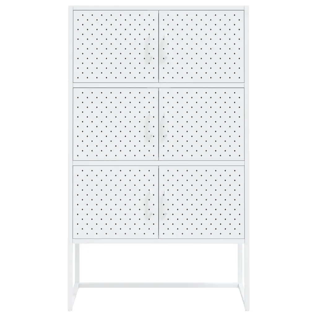 Storage Highboard Cabinet Home Organization 80W x 35D x 135H cm White