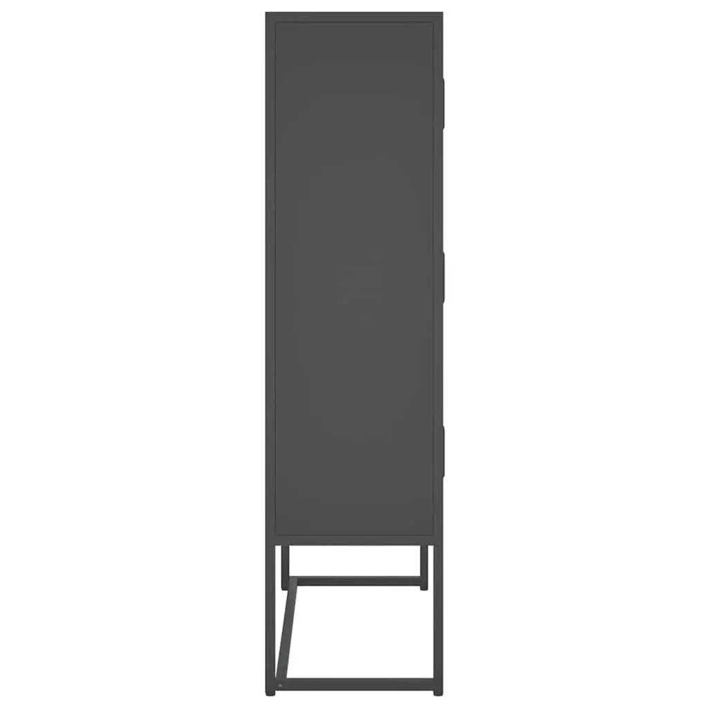 Highboard Storage Cabinet Anthracite 6 Door Display Unit Home Furniture 80 x 35 x 135 cm