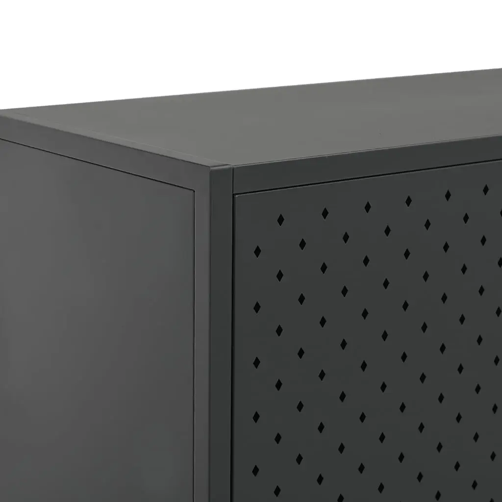 Highboard Storage Cabinet Anthracite 6 Door Display Unit Home Furniture 80 x 35 x 135 cm