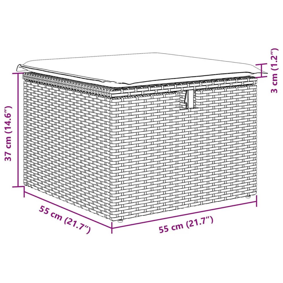 Modular Outdoor Sofa Set Sectional with Storage Black Poly Rattan Steel