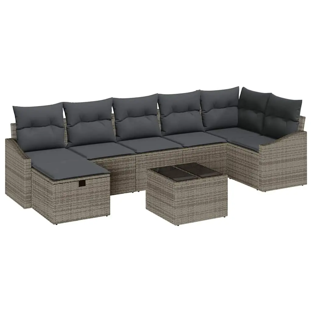 Grey Modular Outdoor Sofa Set with Cushions