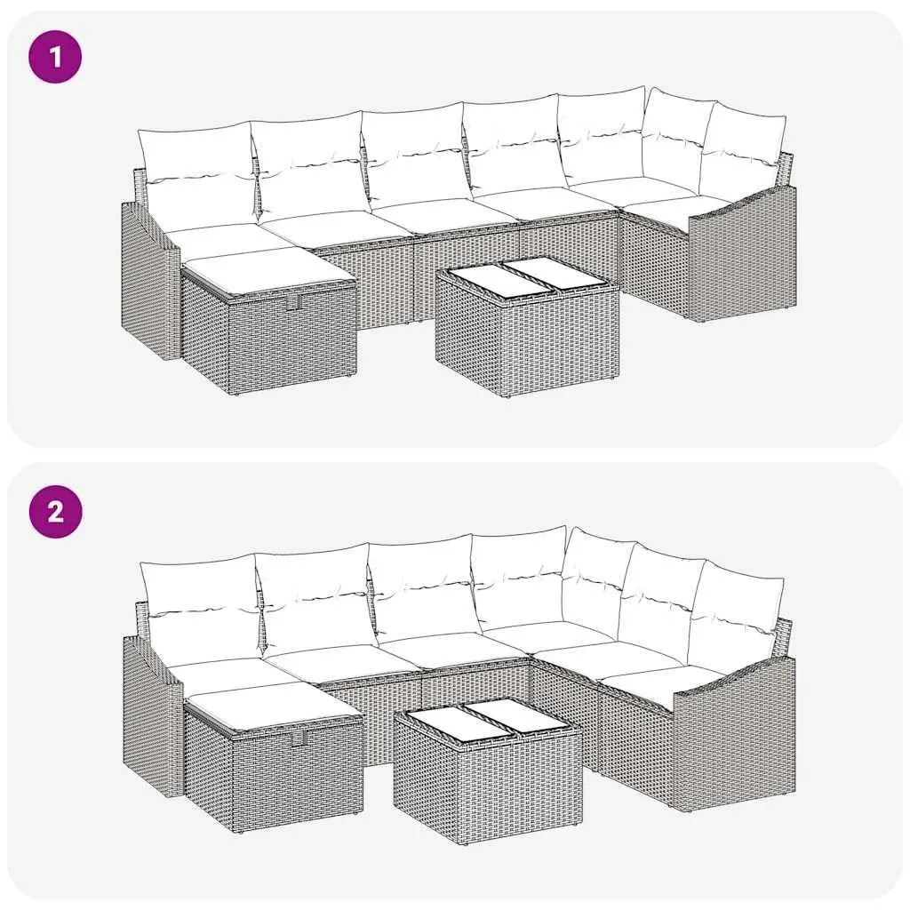 Grey Modular Outdoor Sofa Set with Cushions