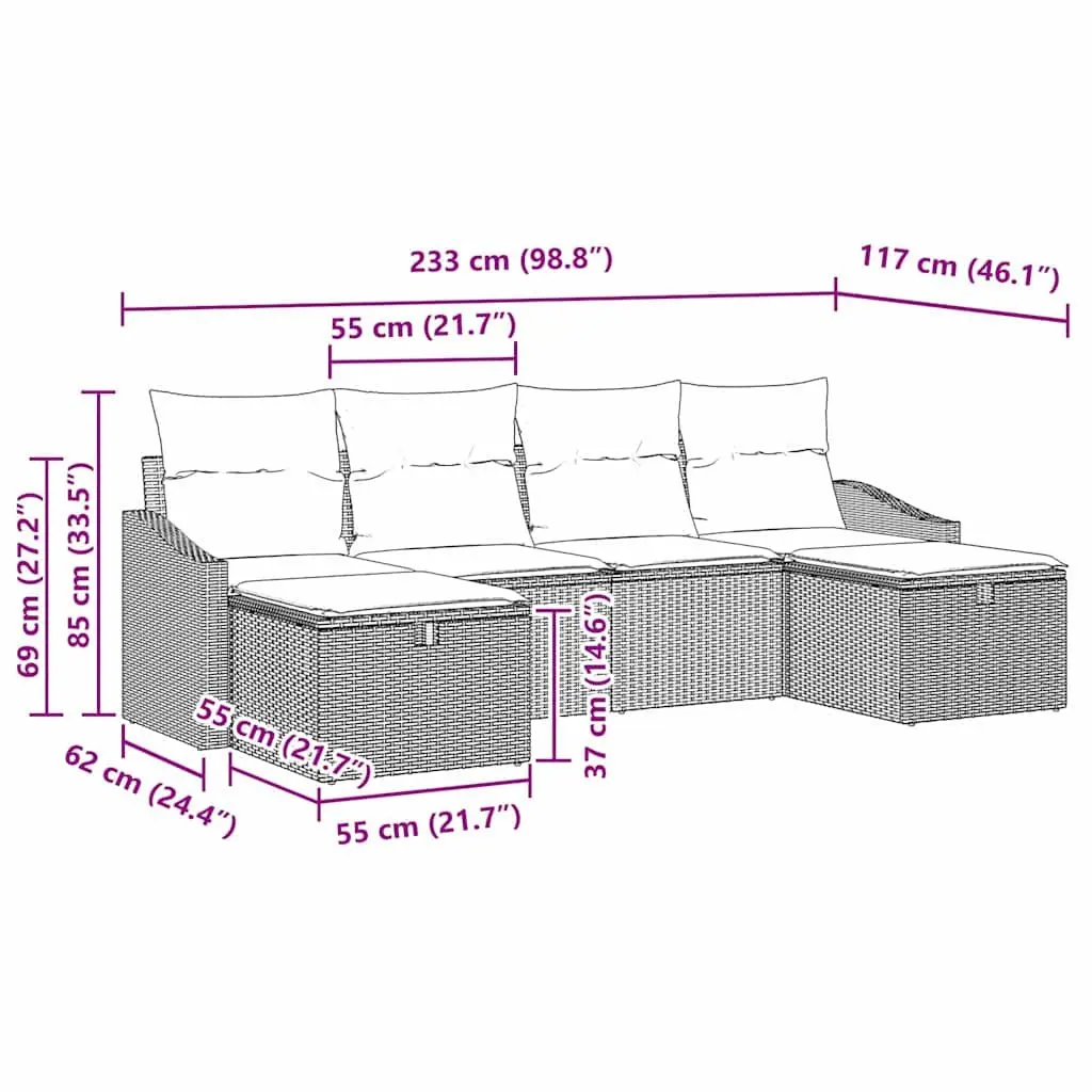 6-Piece Garden Sofa Set