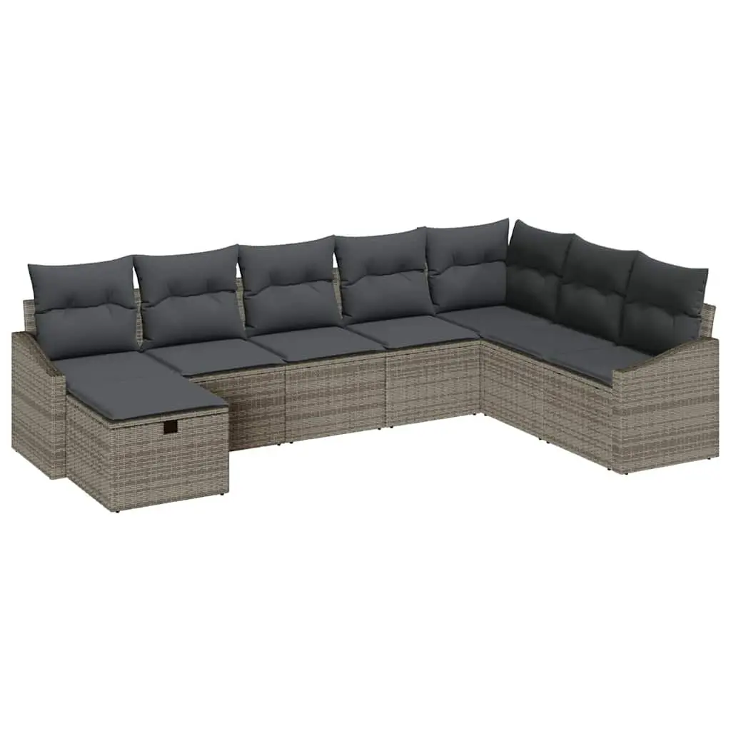 Garden Sofa Set Modular Outdoor Furniture 8 Piece Light Grey