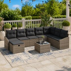 Practical 9-Piece Outdoor Sofa Set with Integrated Storage