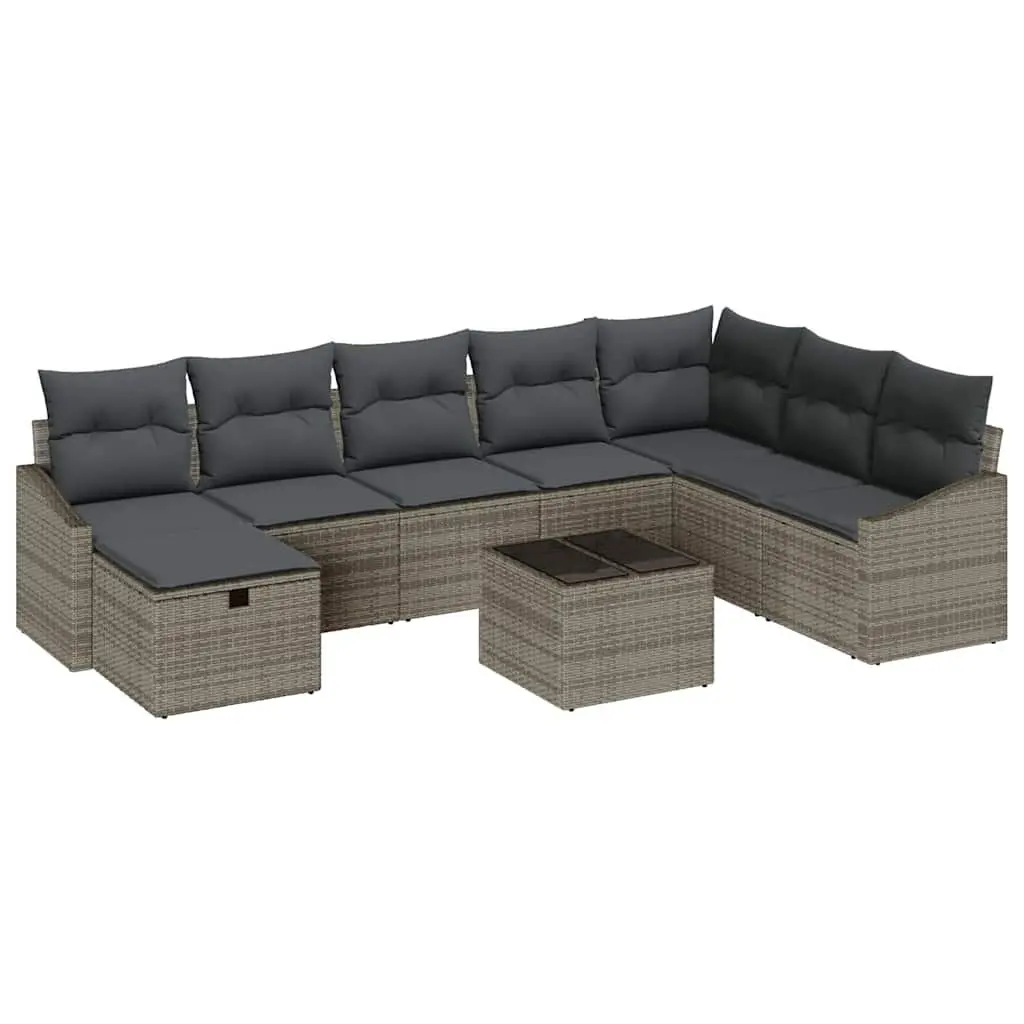 9-Piece Outdoor Sofa Set with Integrated Storage