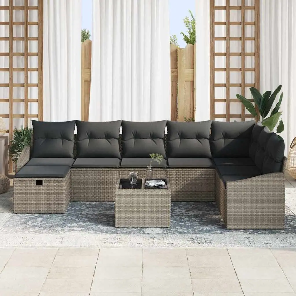 9-Piece Outdoor Sofa Set with Integrated Storage