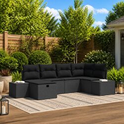Reliable 6-Piece Garden Sofa Set with Cushions