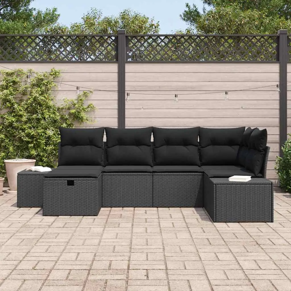 6-Piece Garden Sofa Set with Cushions