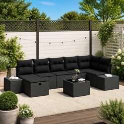 Reliable 8-Piece Garden Sofa Set with Cushions