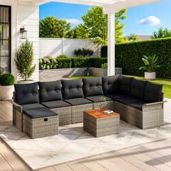 Value-Focused 9 Piece Modular Garden Sofa Set