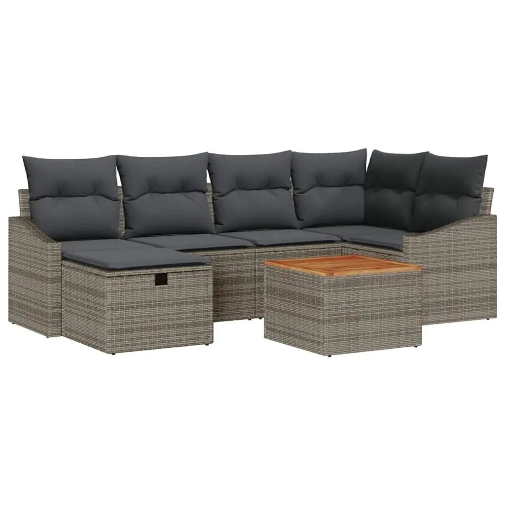 Garden Sofa Set Modular Outdoor Furniture 7 Piece Grey