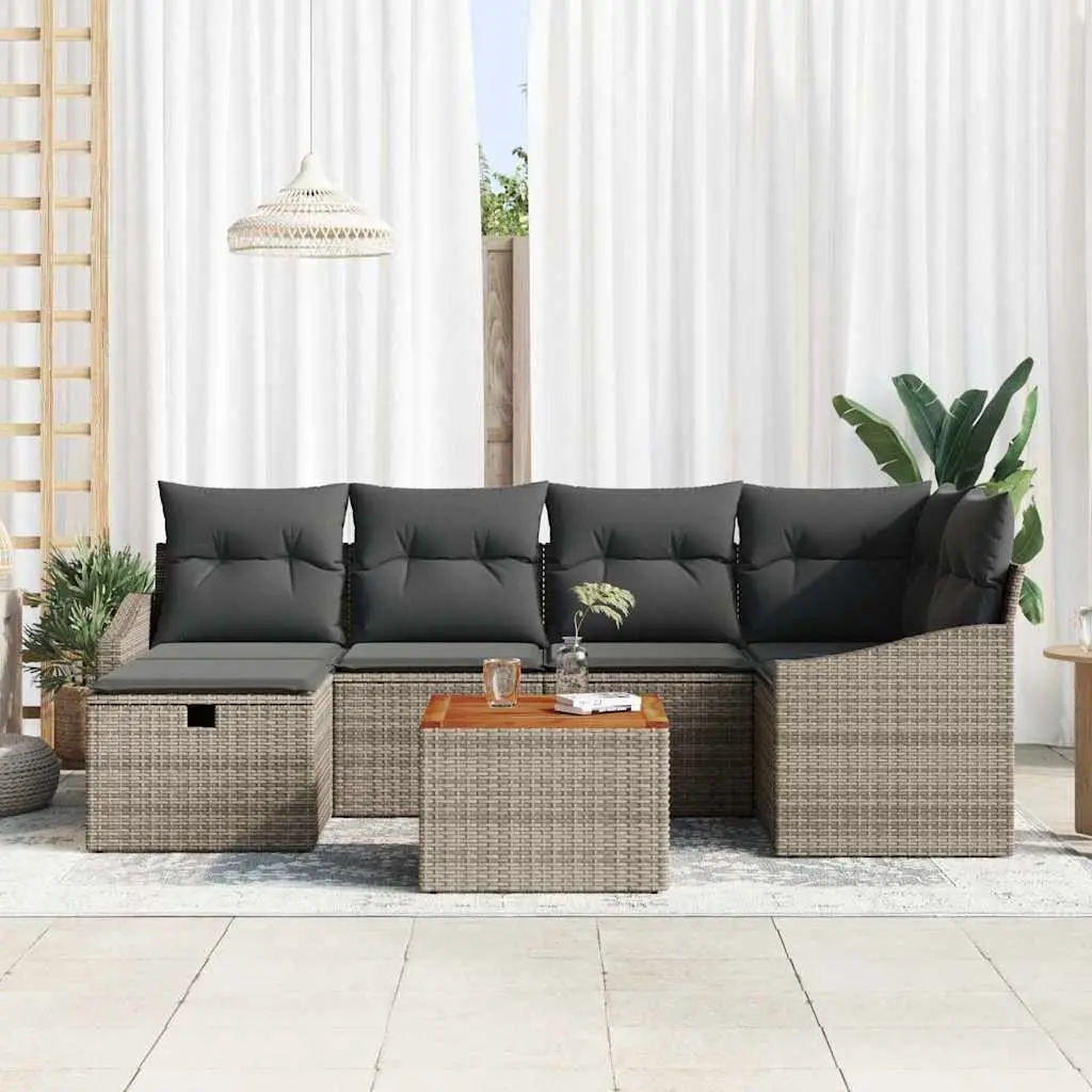 Garden Sofa Set Modular Outdoor Furniture 7 Piece Grey