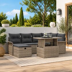 Reliable 7-Piece Garden Sofa Set with Hidden Storage