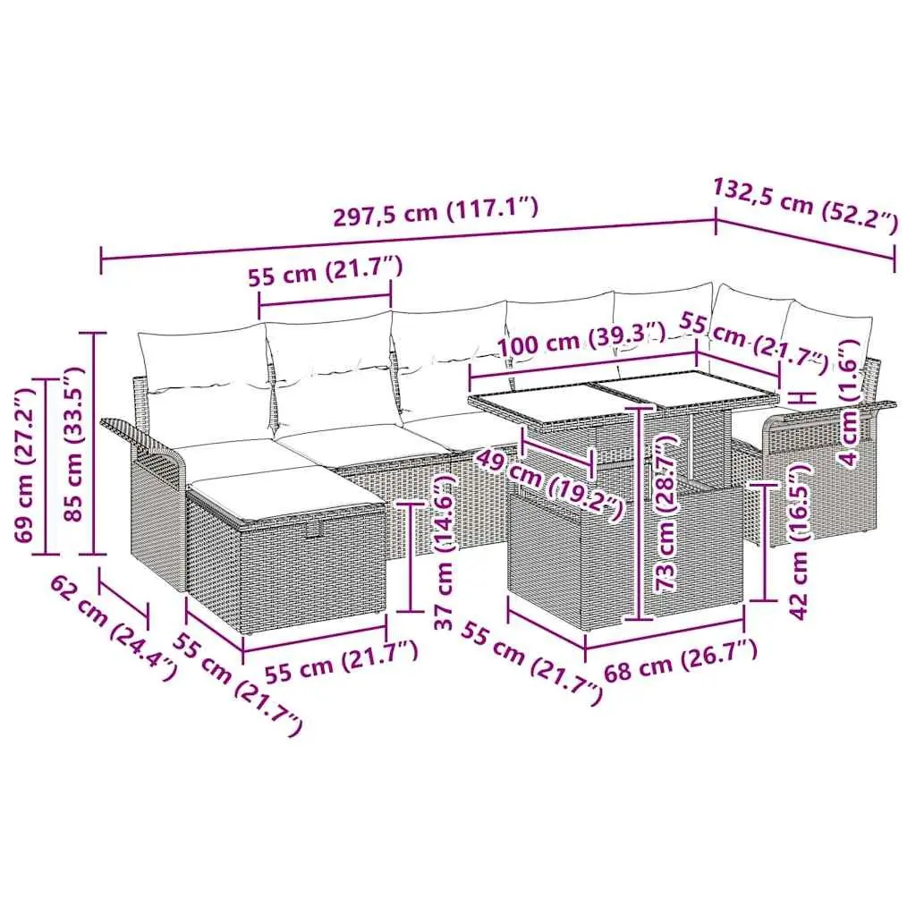 8-Piece Garden Sofa Set