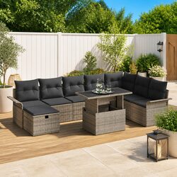 Comfortable and Functional 9 Piece Garden Sofa Set