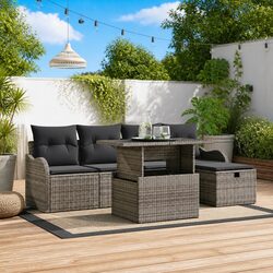 Comfortable and Practical 6-Piece Modular Garden Sofa Set