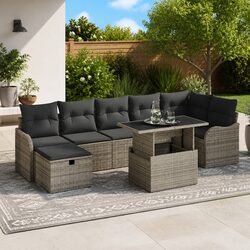 Reliable 8-Piece Garden Sofa Set with Built-In Storage