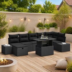 Warm and Inviting 8 Piece Modular Garden Sofa Set