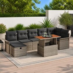 Reliable 8-Piece Garden Sofa Set for Comfort and Functionality